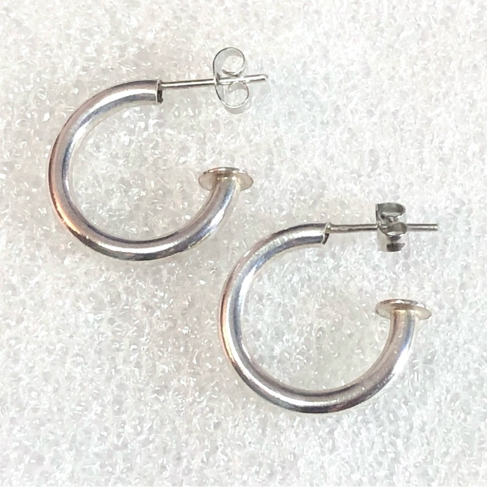 Sturdy 925 Silver Hoop Earrings for Charms